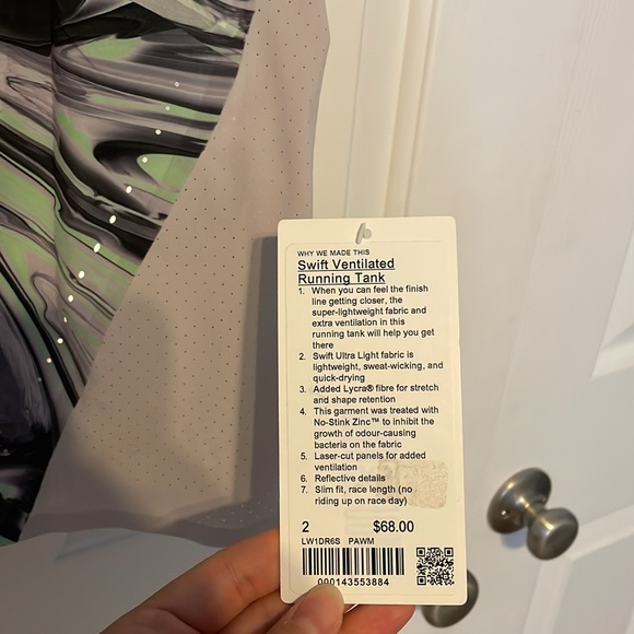 NWT Lululemon Swift Ventilated Running Tank size 2 - Picture 5 of 6